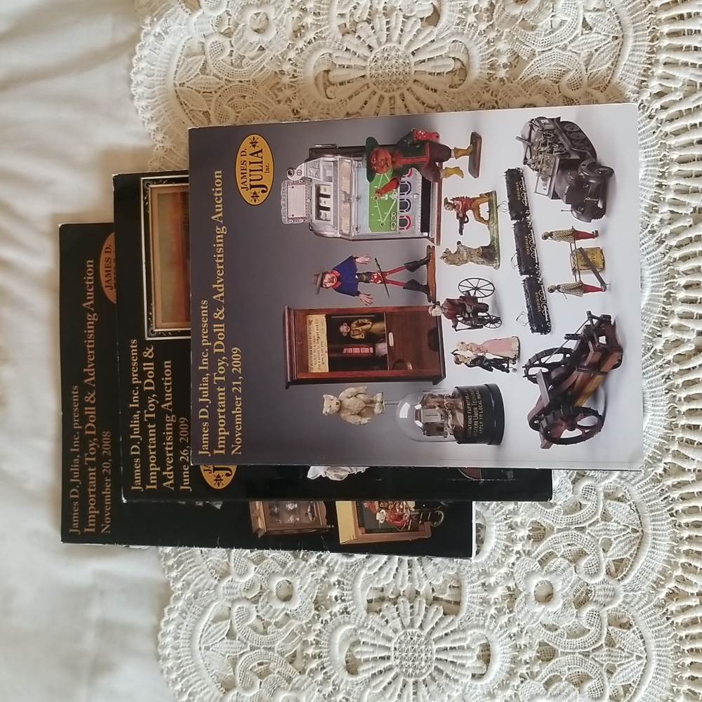 James D Julia inc. 3 Books, catalogs, magazine toy doll and advertising